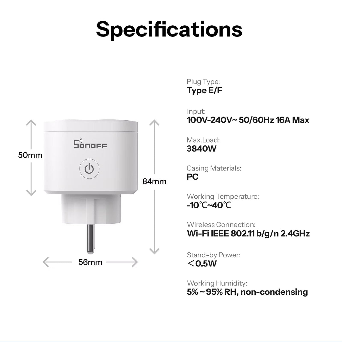 Sonoff iPlug 2nd Gen Smart Plug S61s (Matter over WiFi) | S61STPF