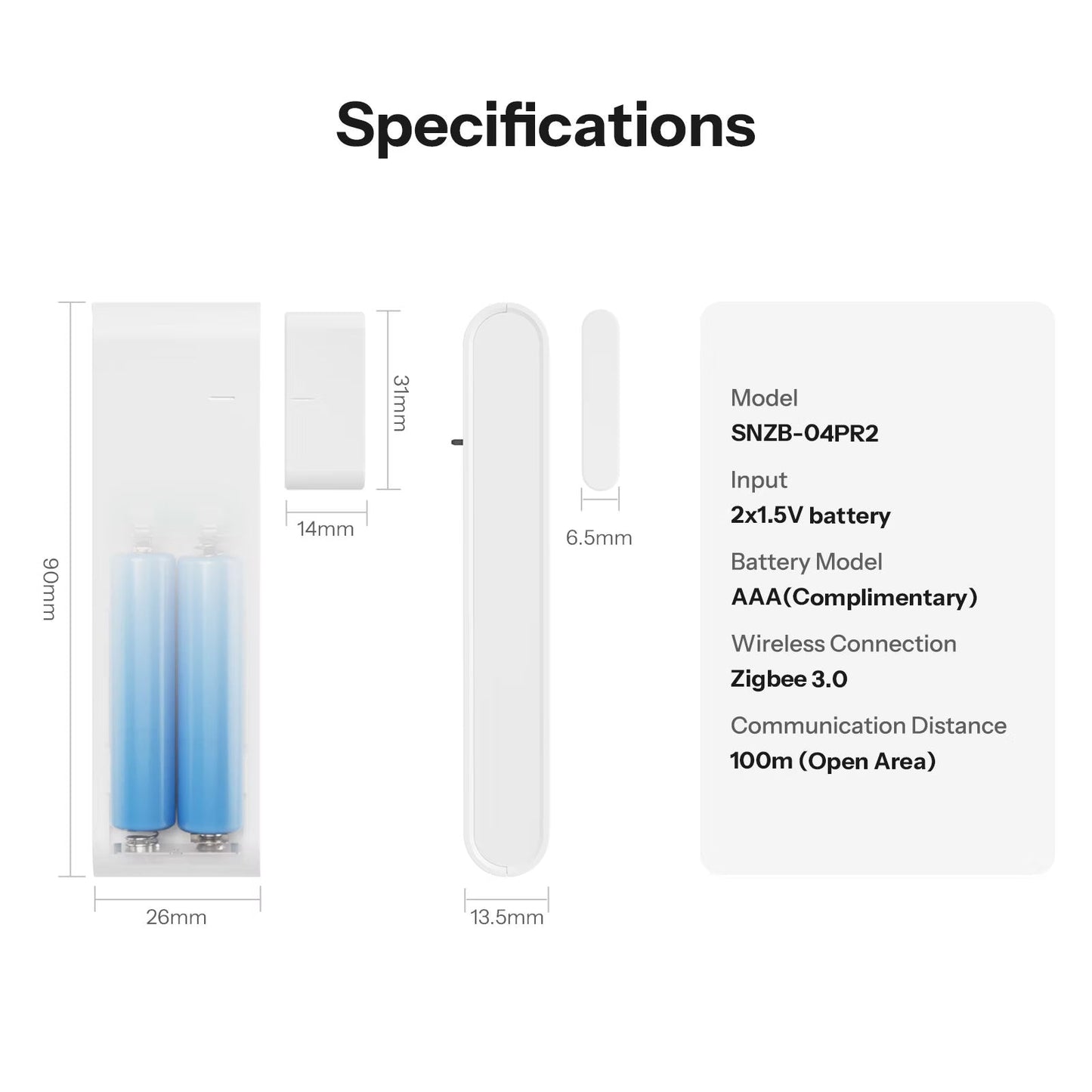 حساس الباب/الشباك الذكي SONOFF SenseGuard DW Gen2 بتقنية Zigbee | الموديل SNZB-04PR2