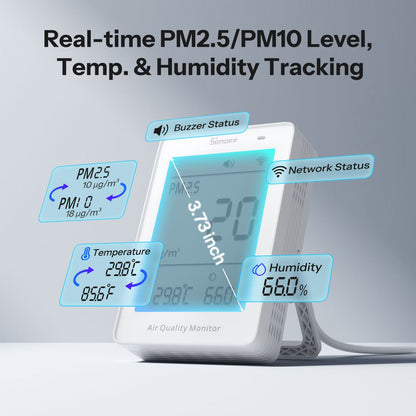 جهاز سونوف AirGuard الذكي لمراقبة جودة الهواء (PM2.5/PM10) بتقنية (Matter عبر Wi-Fi) | SAWF-07P