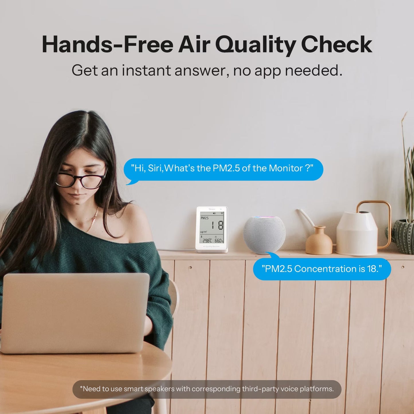 جهاز سونوف AirGuard الذكي لمراقبة جودة الهواء (PM2.5/PM10) بتقنية (Matter عبر Wi-Fi) | SAWF-07P