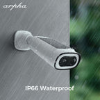 Arpha K06 2K Smart Solar Security Camera, 100% Wireless, Tuya App Compatible