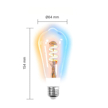 مصباح إديسون الذكي MOES ST64 - متعدد الألوان مع دعم Matter وتطيبق تويا