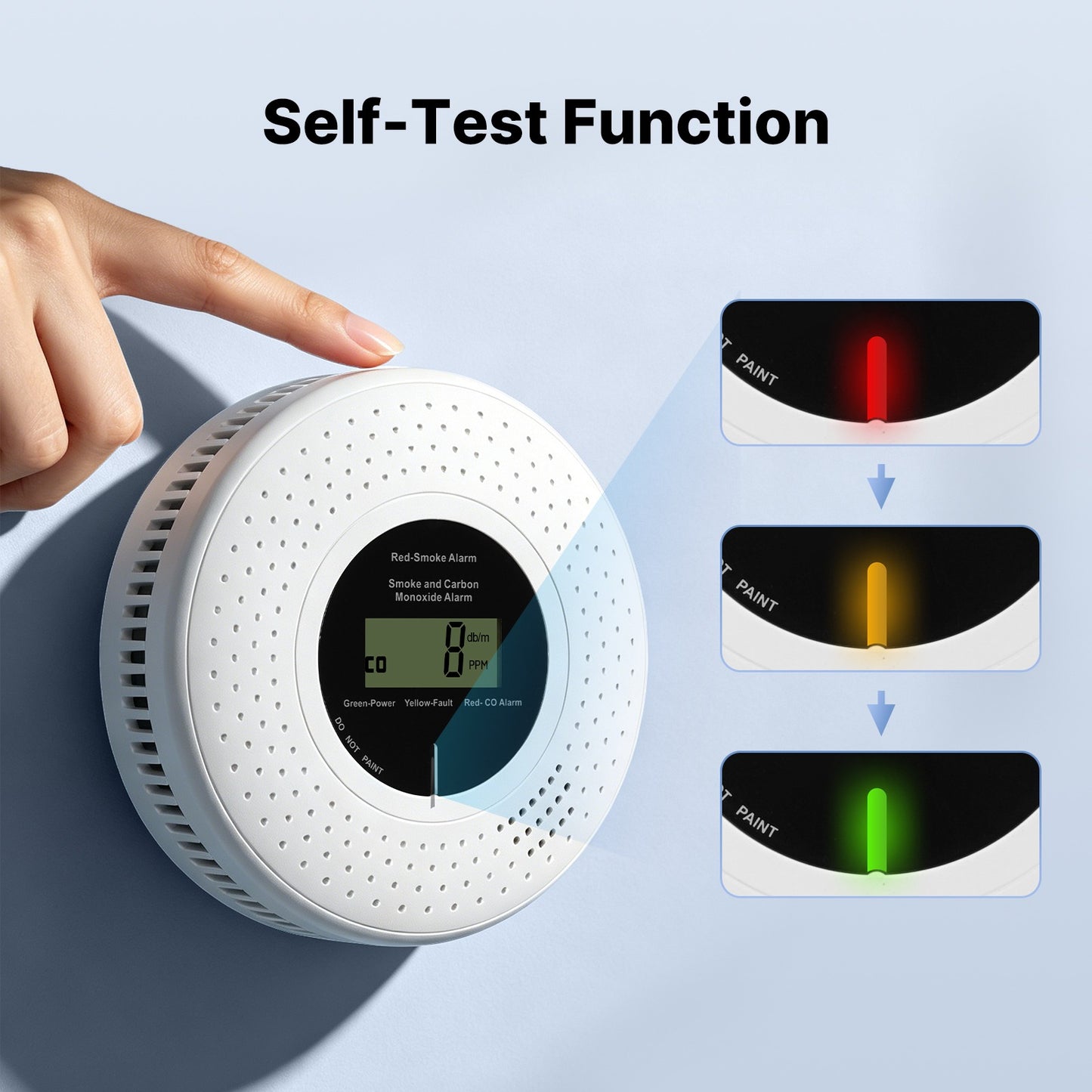 مستشعر أمان ذكي مزدوج لكشف الدخان وغاز أول أكسيد الكربون (CO) متوافق مع نظام Zigbee للسلامة المنزلية | ZSS-S02-CS-A