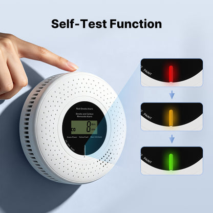 مستشعر أمان ذكي مزدوج لكشف الدخان وغاز أول أكسيد الكربون (CO) متوافق مع نظام Zigbee للسلامة المنزلية | ZSS-S02-CS-A