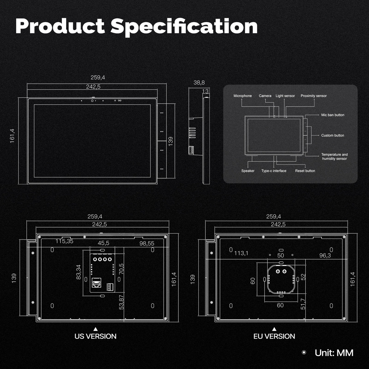 Tuya Max 10.1-inch Smart Central Control Panel with Built-in Zigbee and Bluetooth Gateway