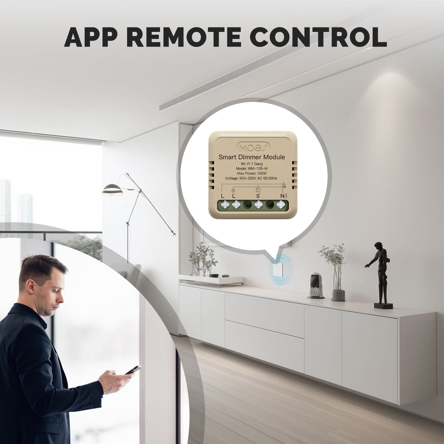 مفتاح التحكم الذكي المخفي للتعتيم نظام wifi - تطبيق tuya-smart life