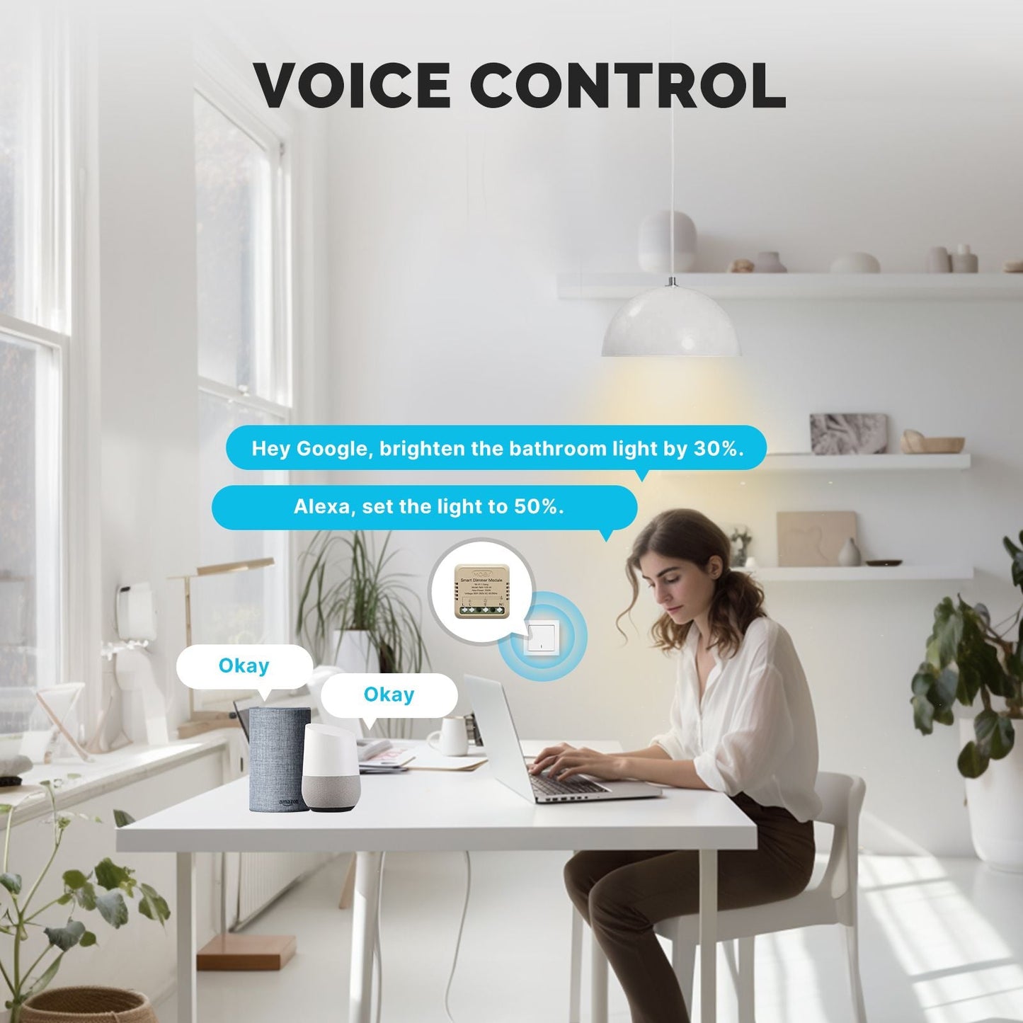 مفتاح التحكم الذكي المخفي للتعتيم نظام wifi - تطبيق tuya-smart life