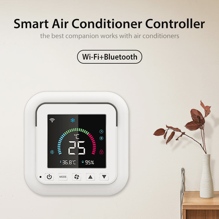 Smart air conditioner controller via Wi-Fi and IR with temperature and humidity display – Tuya