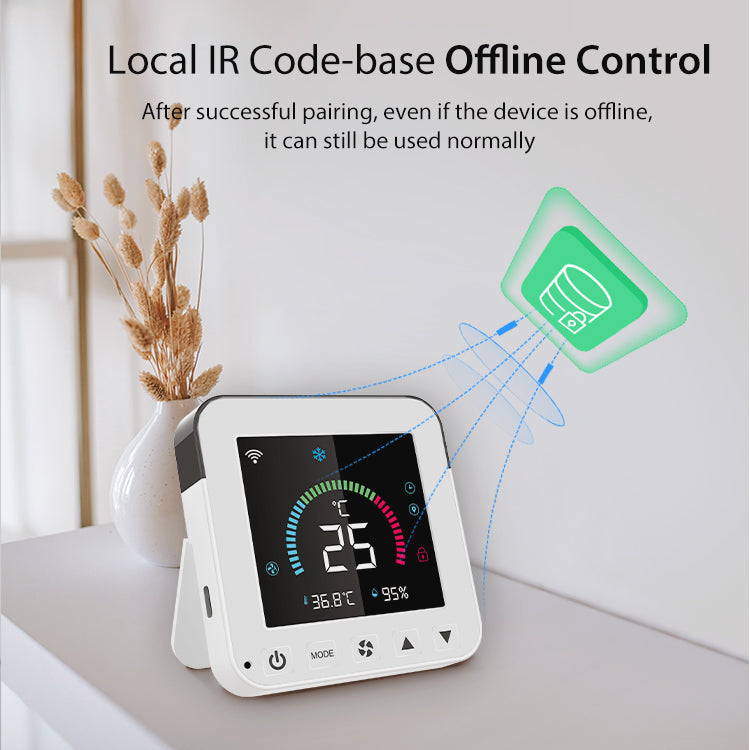 Smart air conditioner controller via Wi-Fi and IR with temperature and humidity display – Tuya