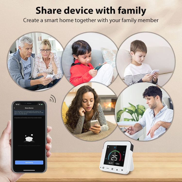 Smart air conditioner controller via Wi-Fi and IR with temperature and humidity display – Tuya