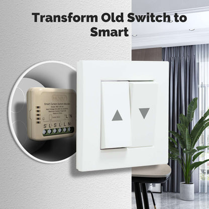 وحدة مفتاح ستائر ذكية wifi (Mini) – تطبيق tuya + تحكم صوتي