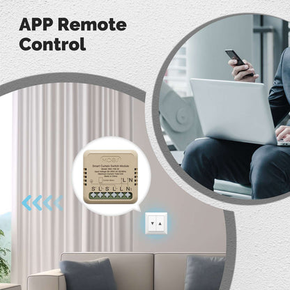 وحدة مفتاح ستائر ذكية wifi (Mini) – تطبيق tuya + تحكم صوتي