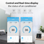 Smart air conditioner controller via Wi-Fi and IR with temperature and humidity display – Tuya