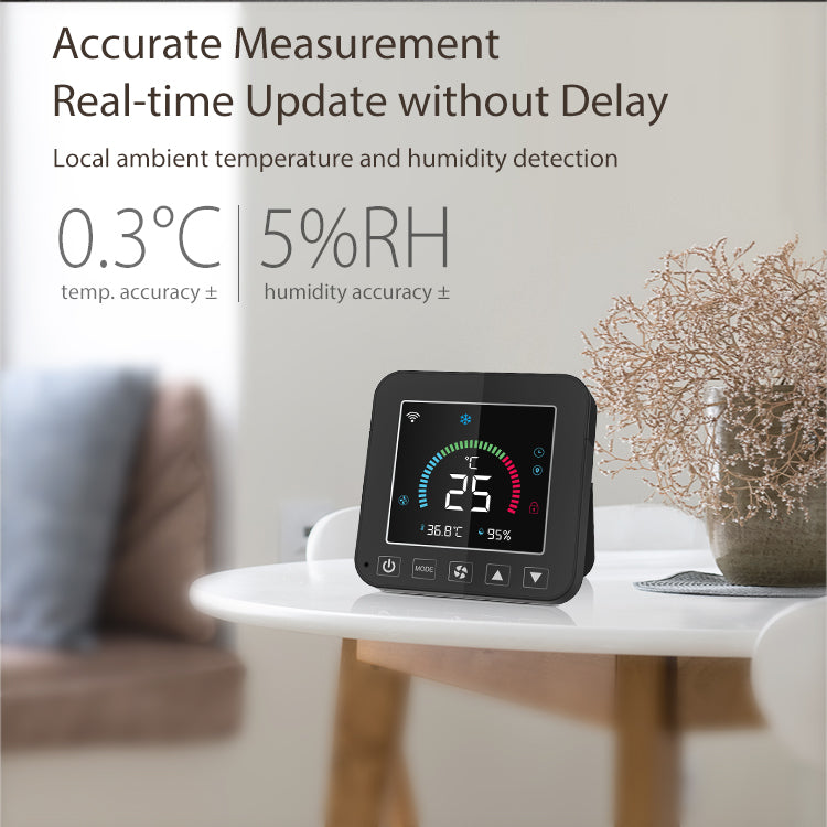 Smart air conditioner controller via Wi-Fi and IR with temperature and humidity display – Tuya