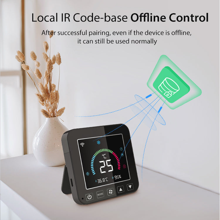 Smart air conditioner controller via Wi-Fi and IR with temperature and humidity display – Tuya