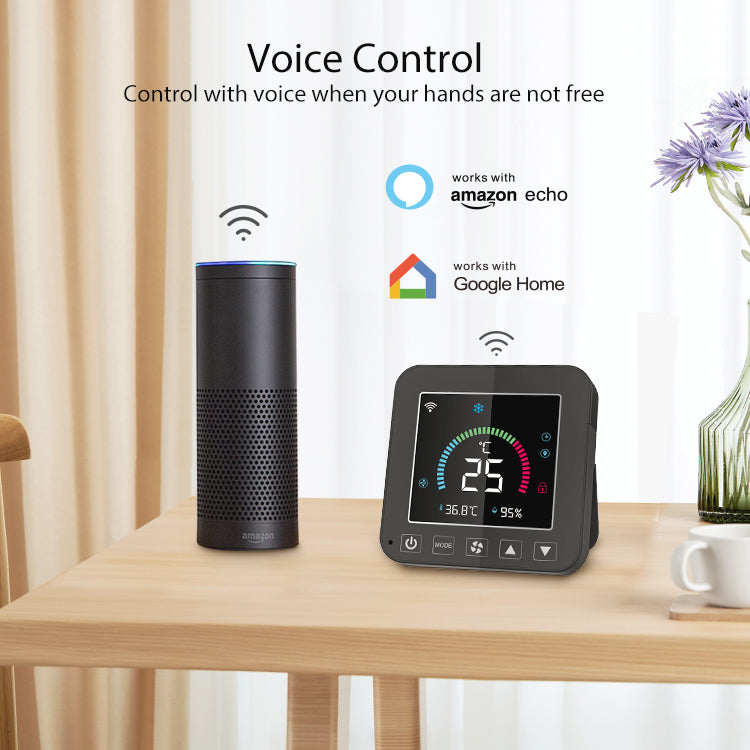 Smart air conditioner controller via Wi-Fi and IR with temperature and humidity display – Tuya