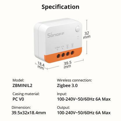 مفتاح سونوف ZBMINI Extreme الذكي بتقنية (Zigbee) | ZBMINIL2