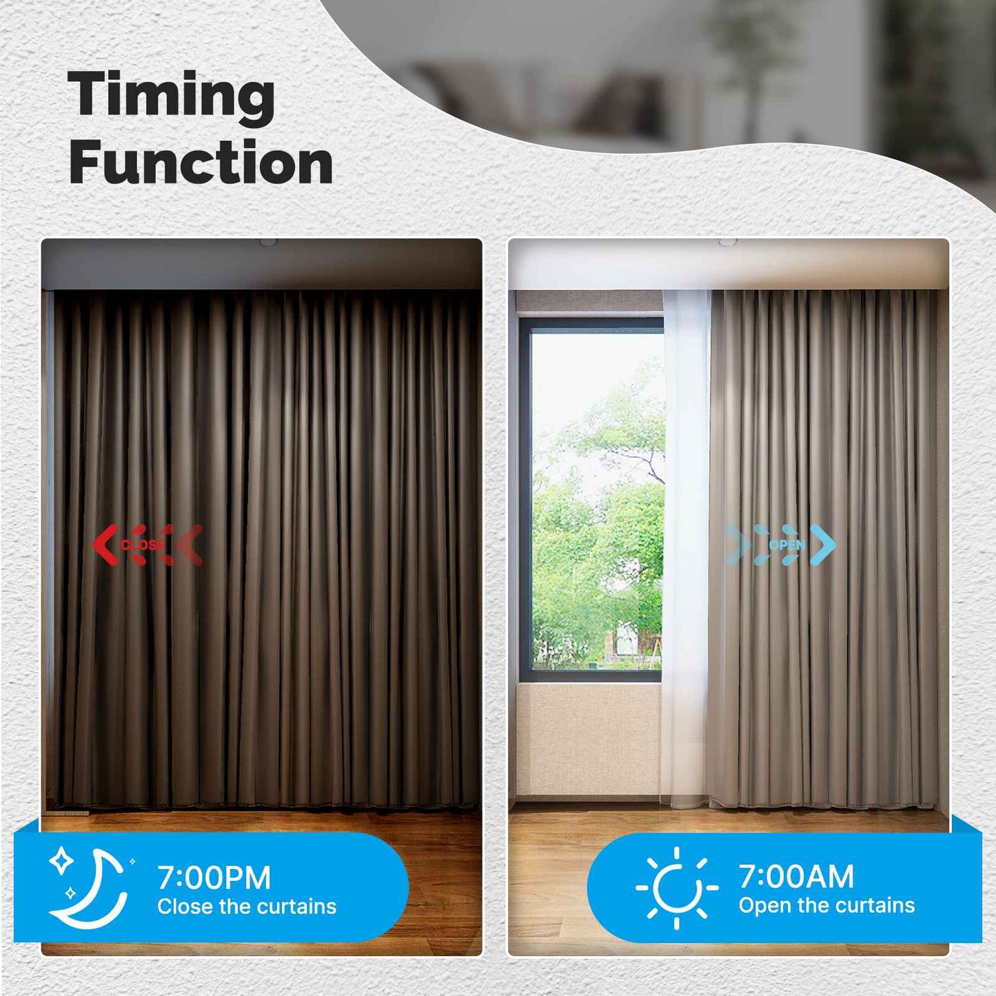 وحدة مفتاح ستائر ذكية Zigbee (Mini) – تحكم عبر التطبيق + تحكم صوتي