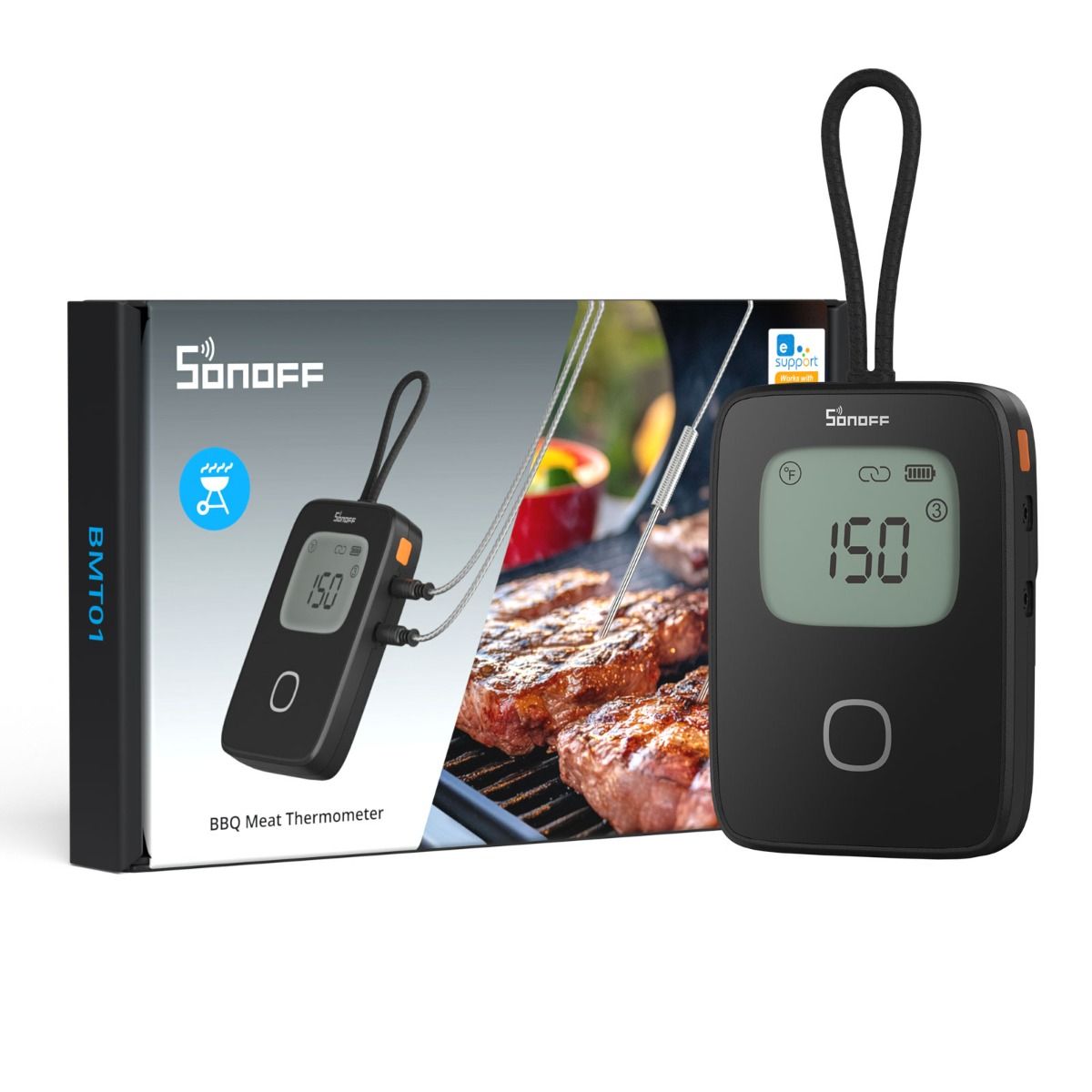 مقياس سونوف الذكي لدرجة حرارة لحوم الشواء والطبخ (BBQ) مع ميزة المراقبة الدقيقة | BMT01