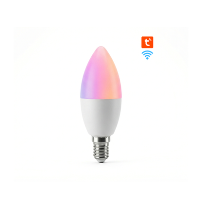 مصباح ذكي E14 -ًWIFI (تفاعل موسيقي) - متعدد الألوان 6W-تطبيق tuya