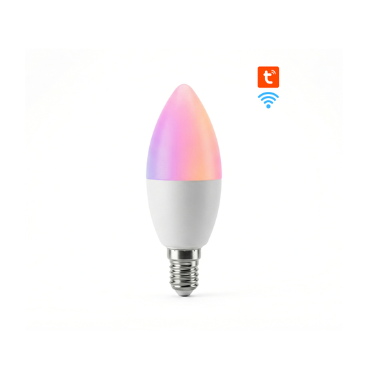 مصباح ذكي E14 -ًWIFI (تفاعل موسيقي) - متعدد الألوان 6W-تطبيق tuya