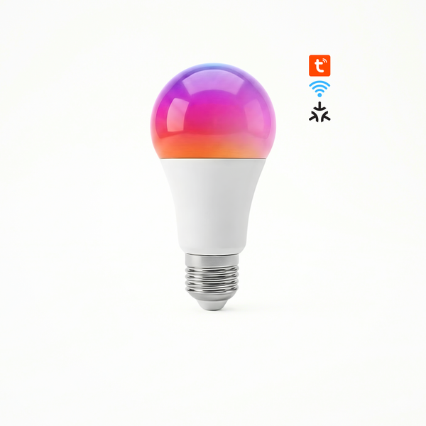 مصباح LED ذكي Tuya Matter (WiFi) بقاعدة E27 - إضاءة RGB ملونة وقابلة ل ...