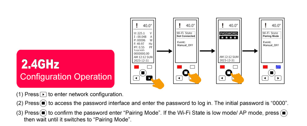 TO-Q-SYS-JWT local pairing setup for 2.4 GHz Wi-Fi.