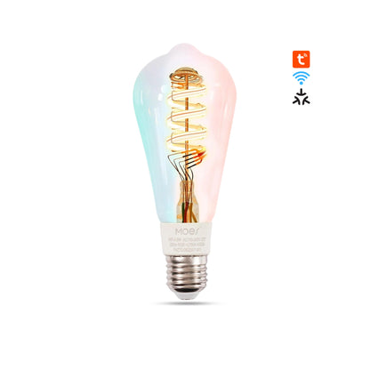 مصباح إديسون الذكي MOES ST64 - متعدد الألوان مع دعم Matter وتطيبق تويا