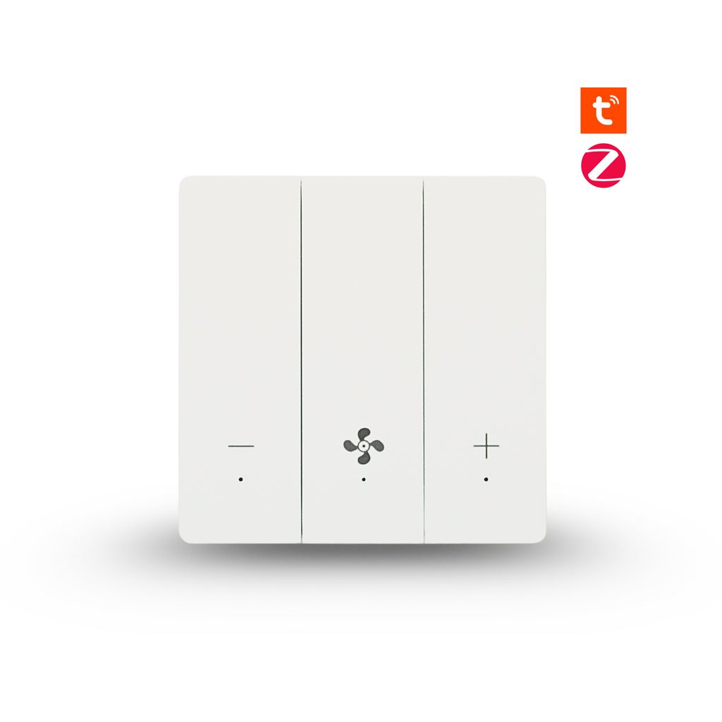 Smart fan switch, 5-speed pressure control, Zigbee system, Tuya, child lock, adjustable light