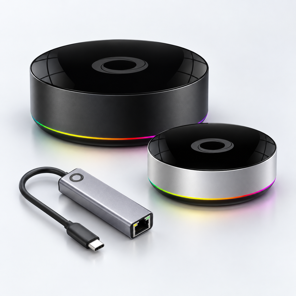 باقة Homey Pro مع Ethernet Adapter وHomey Bridge — صورة توضيحية للباقة