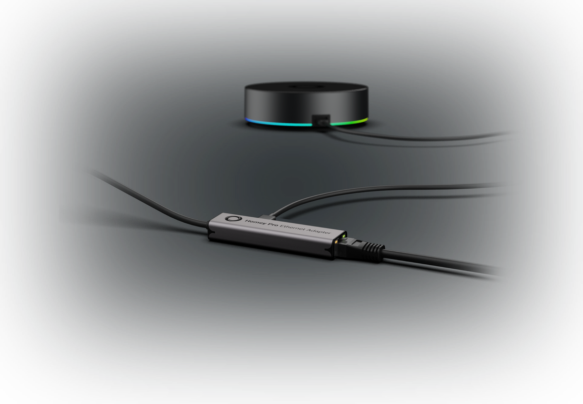 Homey Pro Ethernet Adapter وطريقة الاتصال — صورة الشركة