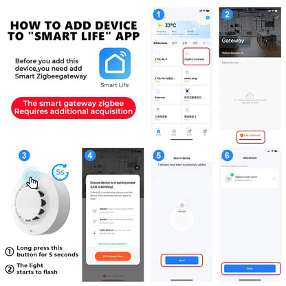 حساس دخان ذكي زيكبي يعمل من تويا - SMARTIFY