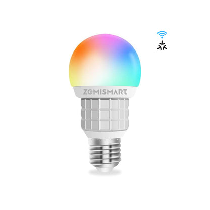 مصباح ذكي WiFi من Zemismart – قابل للتعتيم، يدعم Matter، تحكم صوتي، E27، ألوان RGB + أبيض دافئ / بارد