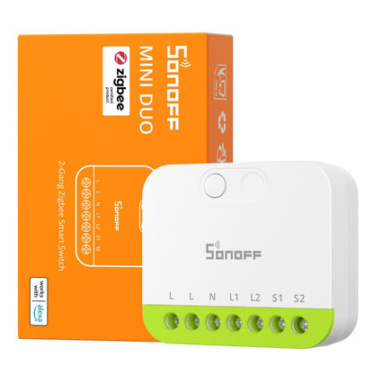 مفتاح سونوف ميني ديو (MINI DUO) الذكي ثنائي الخطوط بتقنية (Zigbee) | MINI-ZB2GS