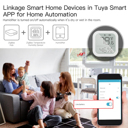 حساس الحرارة والرطوبة الذكي نظام zigbee- tuya