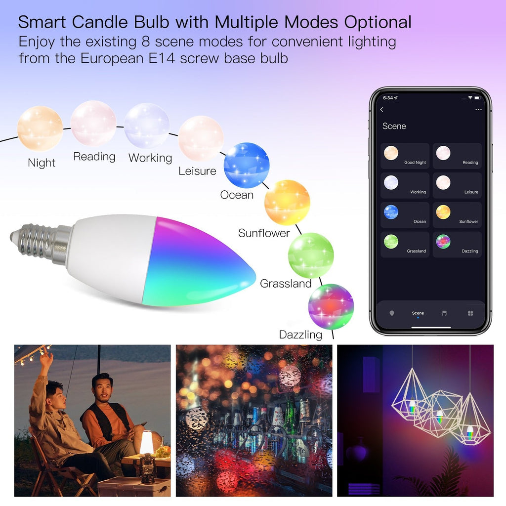 E14 Smart Bulb - WIFI (Music Sync) - Multicolor 6W - Tuya App
