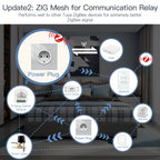 16A Smart Plug, Energy Monitoring, ZIGBEE System - European Design, Compatible with Tuya and Smart Life