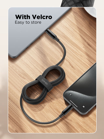 كابل شحن بيانات USB-C إلى USB-C — قدرة 240 واط PD3.1، سرعة نقل حتى 480Mbps، بطولين 1م و2م