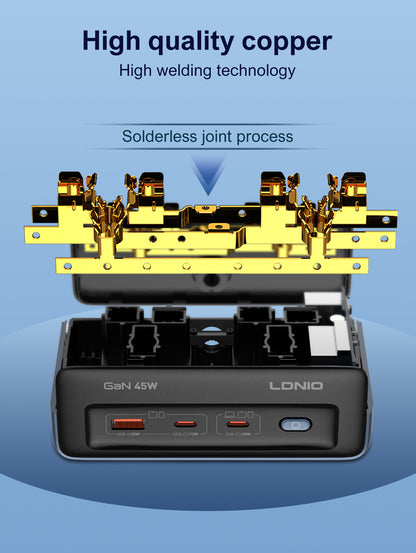 سيّار كهربائي مكتبي بمقبس عالمي بقدرة 45 واط للشحن السريع