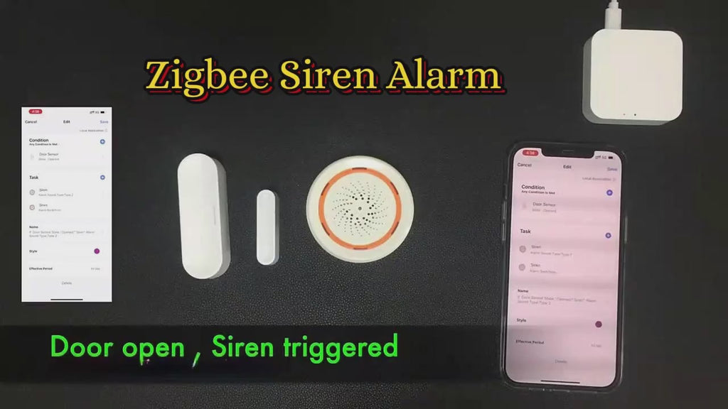 Zigbee Smart Siren with Visual and Audible Sound - Tuya Smart Life System 