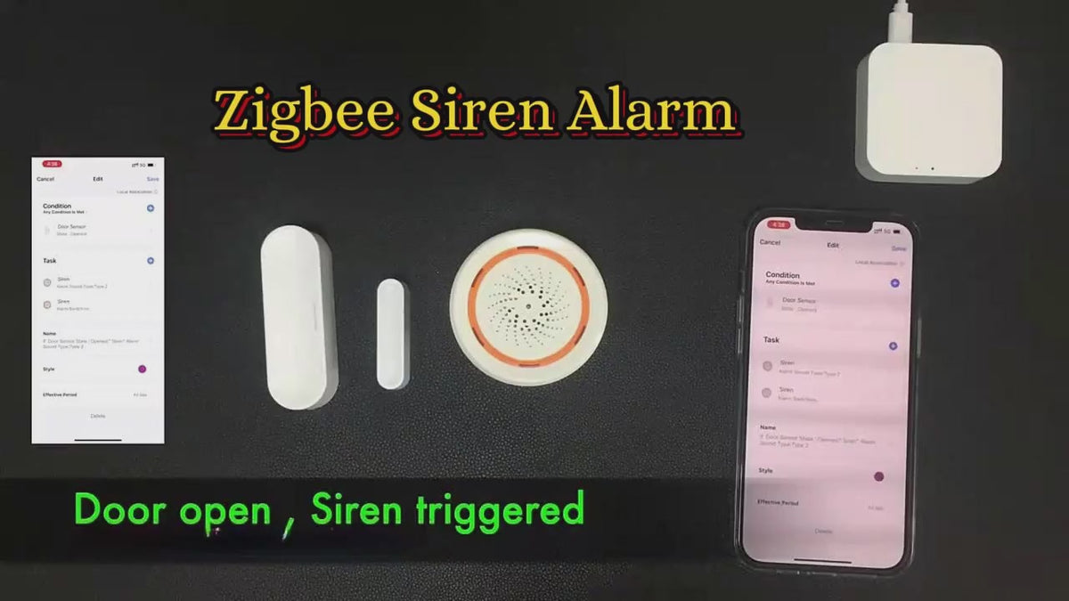 سیرینێکی زیرەکی Zigbee بە دەنگ و ڕووناکی بۆ سیستەمی Tuya - Smart Life