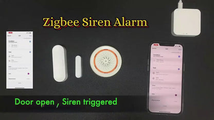 صفارة إنذار ذكية Zigbee ضوئية وصوتية نظام tuya -smart life