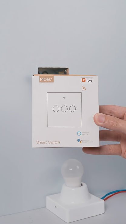 مفتاح إضاءة ذكي باللمس (WiFi + RF433) من 1 إلى 4 خطوط - تحكم متعدد من moes