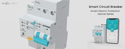 قاطع حماية ذكي 2P (RCBO) مع Wi-Fi – متوافق مع Tuya / Smart Life