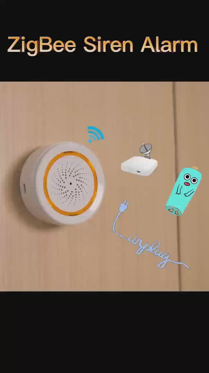Zigbee Smart Siren with Visual and Audible Sound - Tuya Smart Life System 
