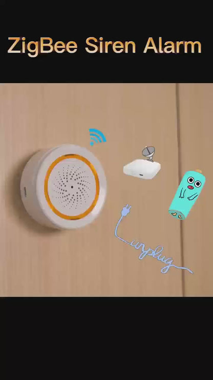 صفارة إنذار ذكية Zigbee ضوئية وصوتية نظام tuya -smart life