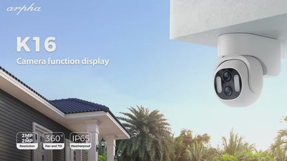 كاميرا المراقبة الذكية Arpha K16 الخارجية | عدسة مزدوجة وتقنية Wi-Fi تطبيق tuya