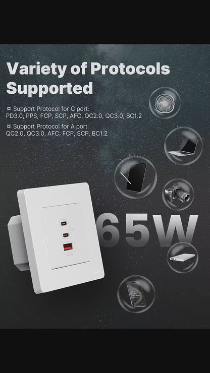 مقبس الحائط Moes Star Ring بقوة 30 واط (تقنية GaN)