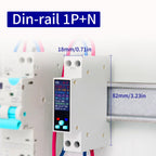 TO-Q-SYS-JZT DIN-rail meter with manufacturer-marked 18 mm width and 82 mm height.