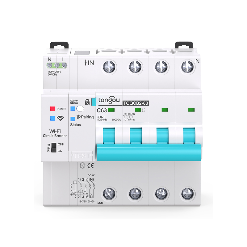 Original TONGOU TOQCB2-80 C63 four-pole Wi-Fi unit, centered front view.
